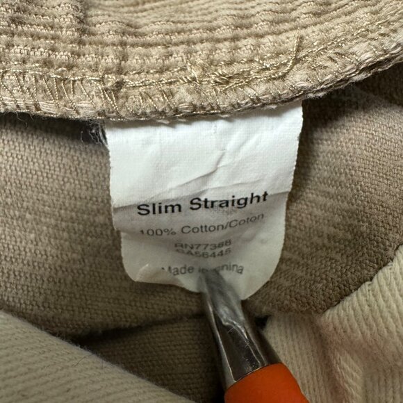 J Crew Corduroy Pants Men's 33x32 Brown Khaki Slim Straight 5-Pocket Preppy - Picture 3 of 6